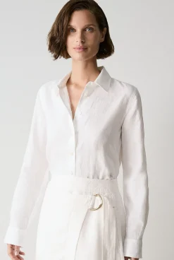 Shirts|The Linen Edit>Trenery Linen Classic Shirt White