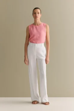 Shirts|T-shirts & Tops>Trenery Linen Shell Tank PinkGrenadine