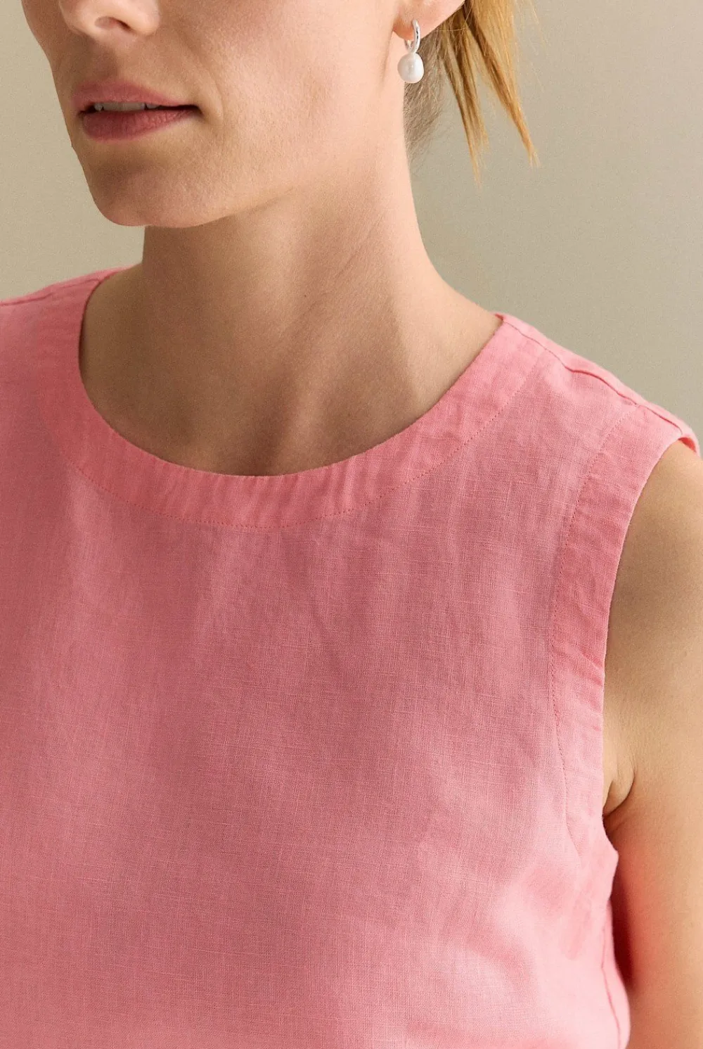 Shirts|T-shirts & Tops>Trenery Linen Shell Tank PinkGrenadine