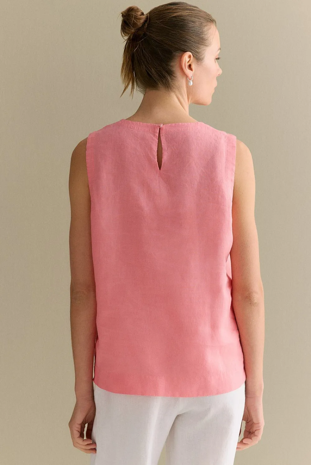 Shirts|T-shirts & Tops>Trenery Linen Shell Tank PinkGrenadine
