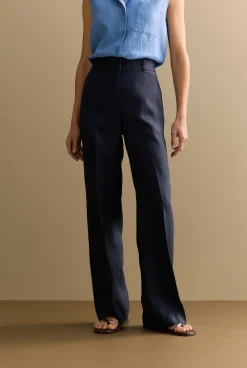 Pants|Occasion Dresses & Outfits>Trenery Linen Wide Leg Pant NightSky