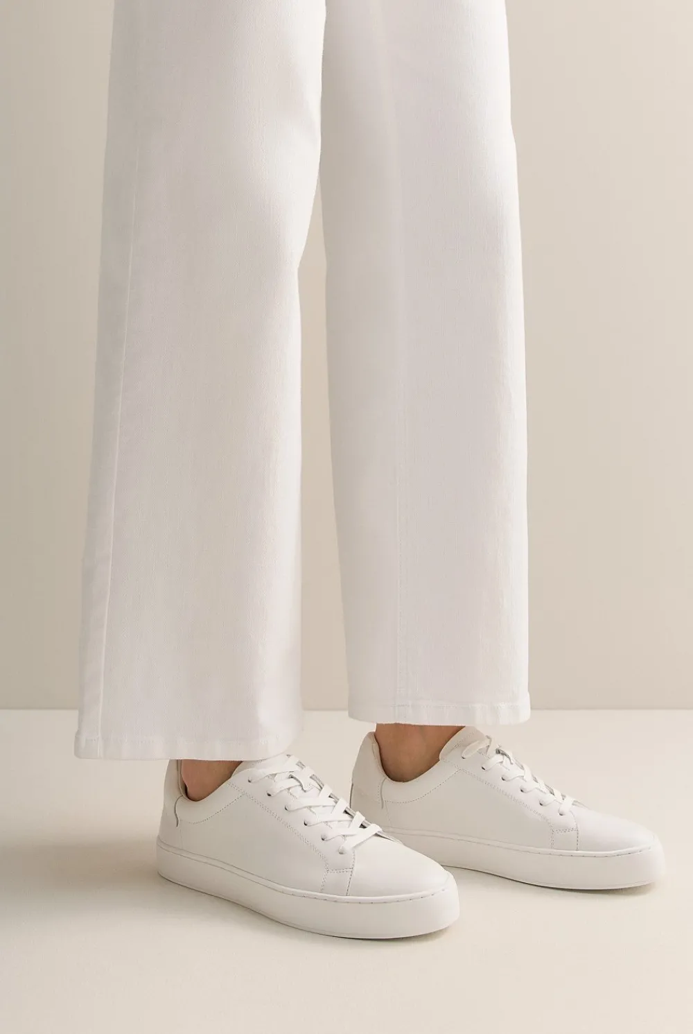 Sneakers>Trenery Lyons Leather Sneaker White