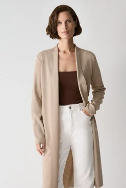 Cardigans>Trenery Merino Longline Cardigan Biscuit