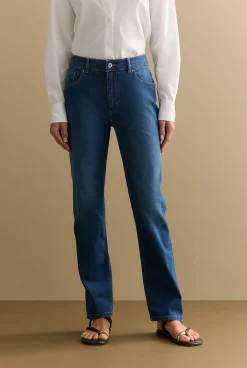 Denim & Jeans>Trenery Mid Rise Straight Leg Jean WashedIndigo