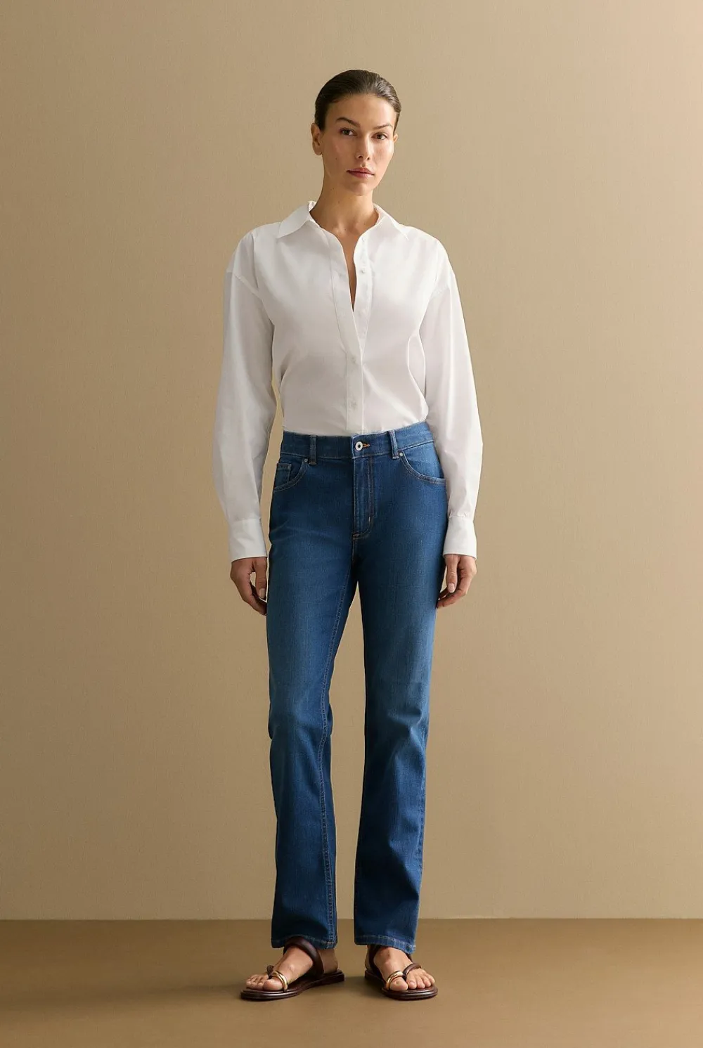 Denim & Jeans>Trenery Mid Rise Straight Leg Jean WashedIndigo