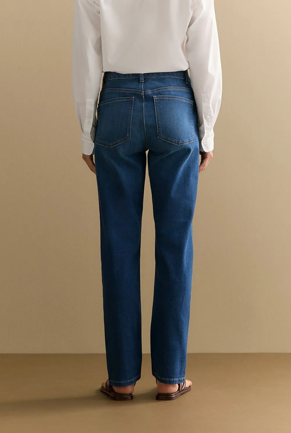 Denim & Jeans>Trenery Mid Rise Straight Leg Jean WashedIndigo