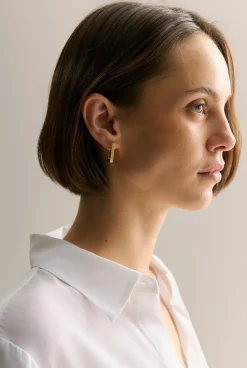Jewellery|Occasion Dresses & Outfits>Trenery Nola Huggie Earrings Gold