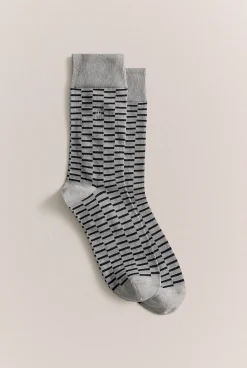 Socks>Trenery Optical Stripe Crew Sock Cement
