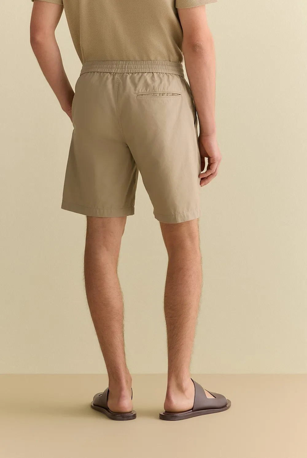 Shorts>Trenery Organically Grown Cotton Twill Pull On Short Barley