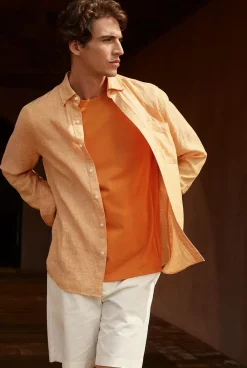 T-shirts|Organic Cotton T-shirts>Trenery Organically Grown Cotton Crew T-shirt RichOrange