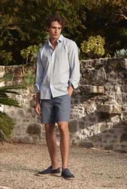 Shorts>Trenery Organically Grown Cotton Twill Pull On Short PetrolBlue