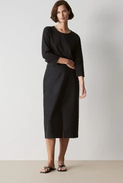 T-shirts & Tops>Trenery Organically Grown Cotton 3/4 Sleeve T-Shirt Black