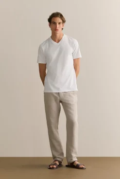 T-shirts|Organic Cotton T-shirts>Trenery Organically Grown Cotton V Neck T-Shirt White