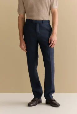 Pants|Suits & Tailoring>Trenery Regular Fit Belgian Linen Pant Navy