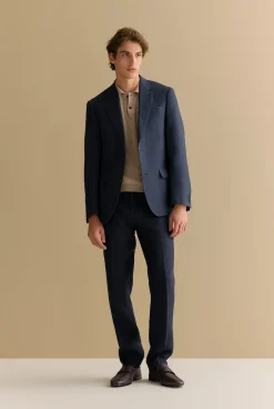 Pants|Suits & Tailoring>Trenery Regular Fit Belgian Linen Pant Navy