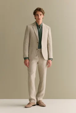 Outerwear|Suits & Tailoring>Trenery Regular Fit Belgian Linen Blazer Flax
