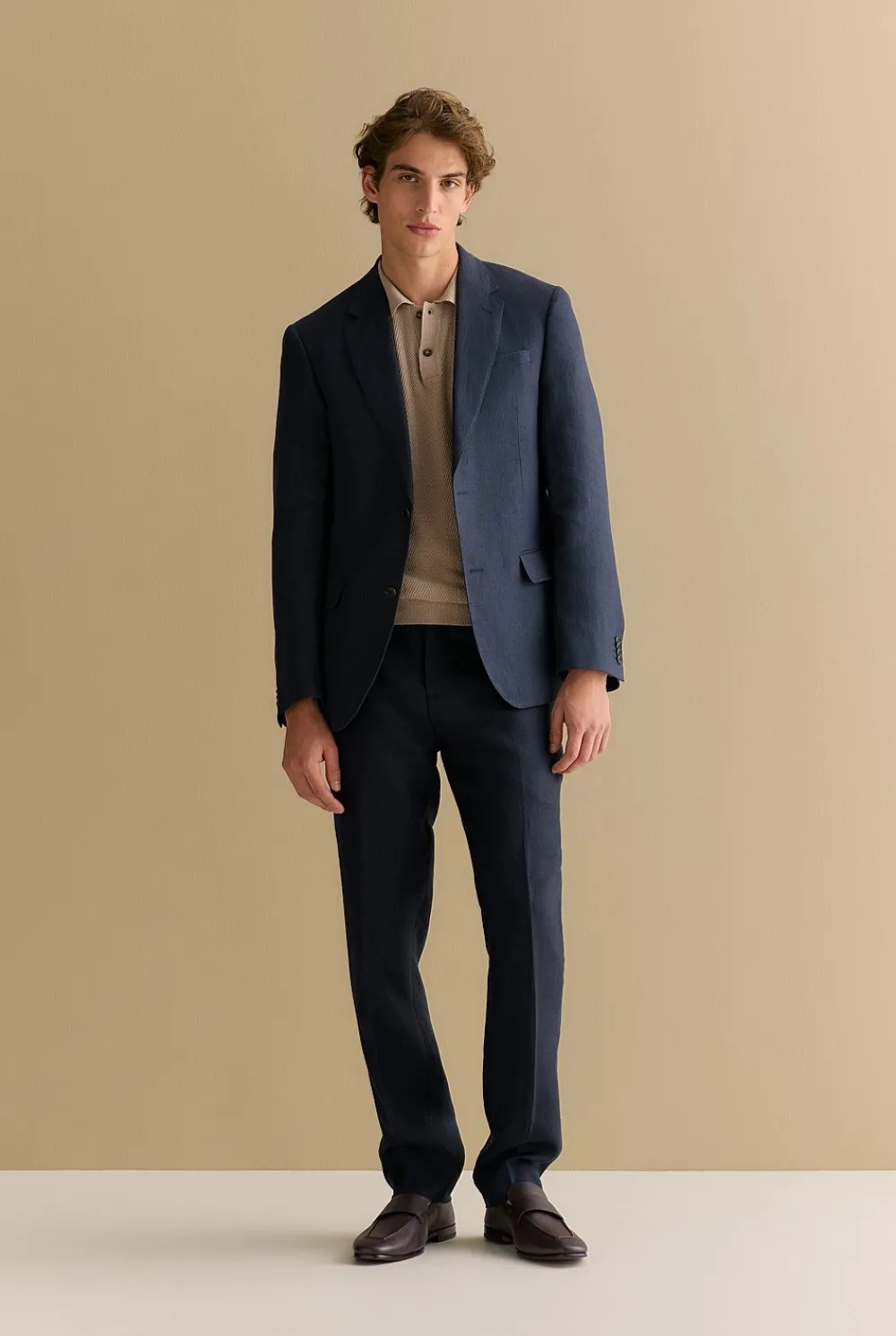 Outerwear|Suits & Tailoring>Trenery Regular Fit Belgian Linen Blazer Navy