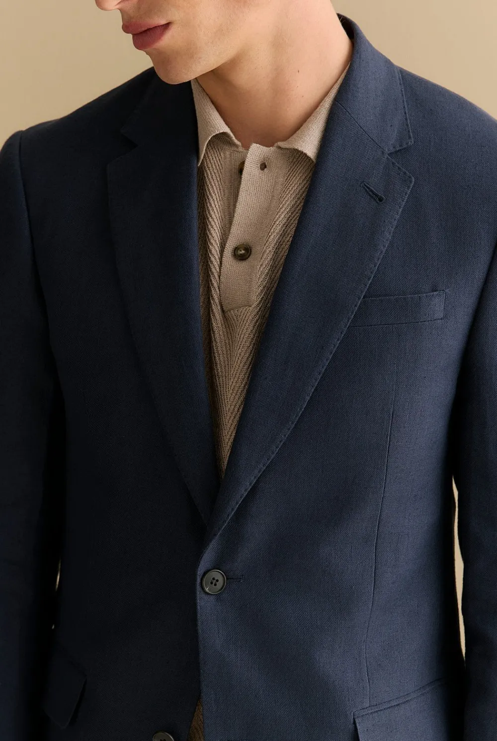 Outerwear|Suits & Tailoring>Trenery Regular Fit Belgian Linen Blazer Navy