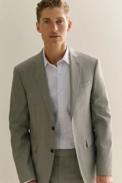 Outerwear|Suits & Tailoring>Trenery Regular Fit Italian Wool Blazer Cement