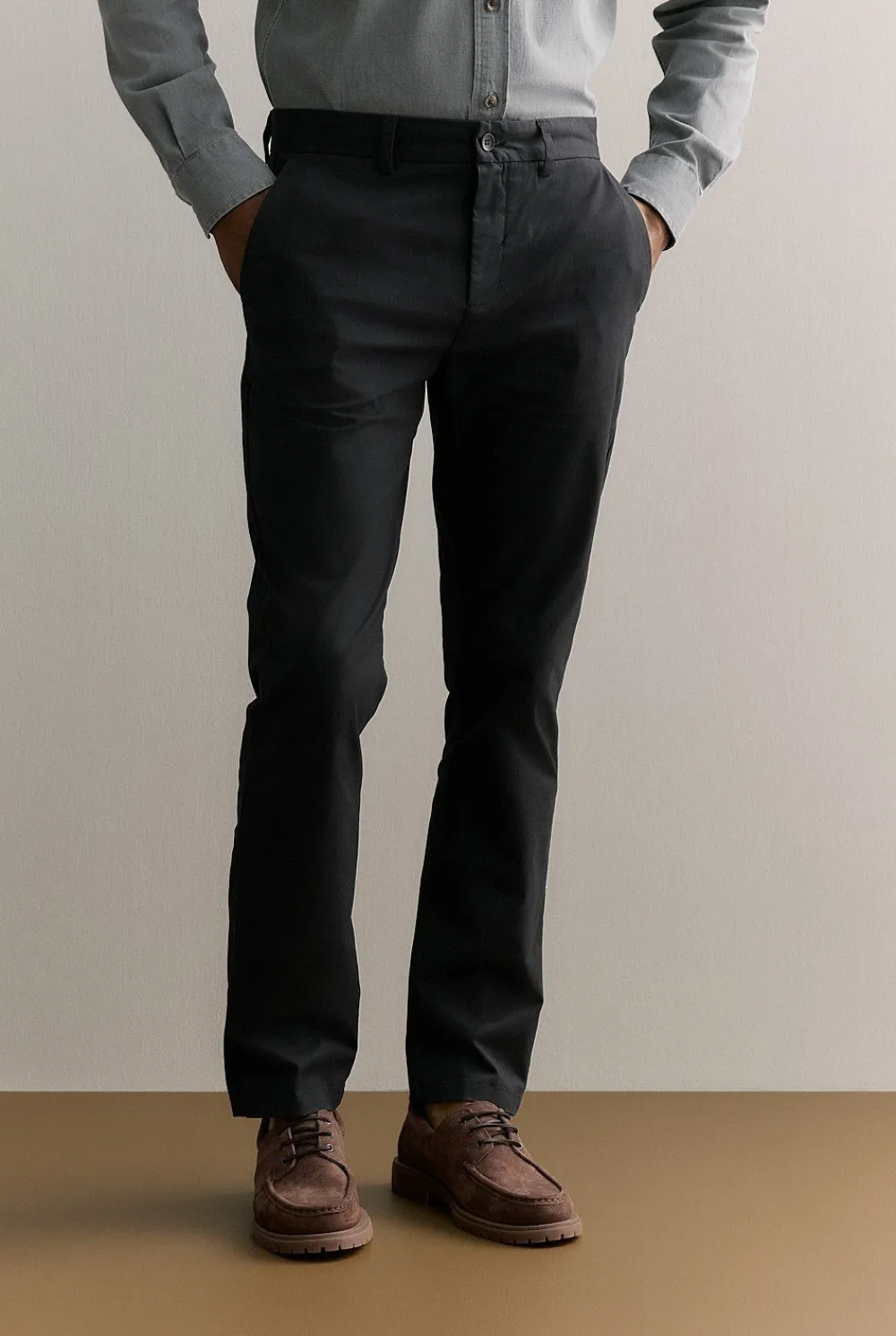 Pants|Chino Pants>Trenery Regular Fit Modern Chino Pant Black