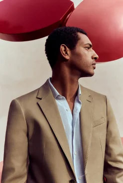 Outerwear|Suits & Tailoring>Trenery Regular Fit Stretch Cotton Double Weave Blazer Walnut