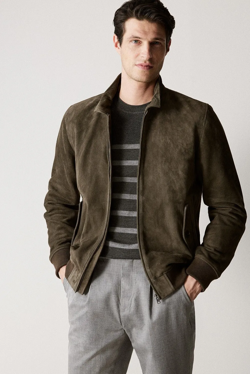 Outerwear>Trenery Regular Fit Suede Jacket Espresso