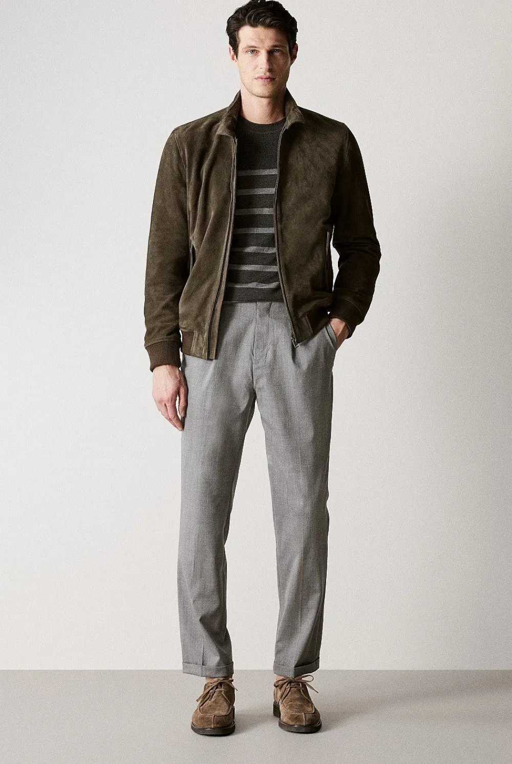 Outerwear>Trenery Regular Fit Suede Jacket Espresso