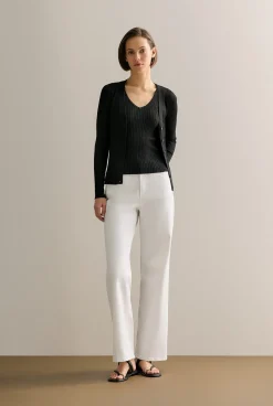Cardigans>Trenery Shimmer Knit V Neck Cardigan Black