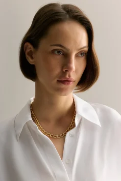 Jewellery|Occasion Dresses & Outfits>Trenery Signature Link Necklace Gold