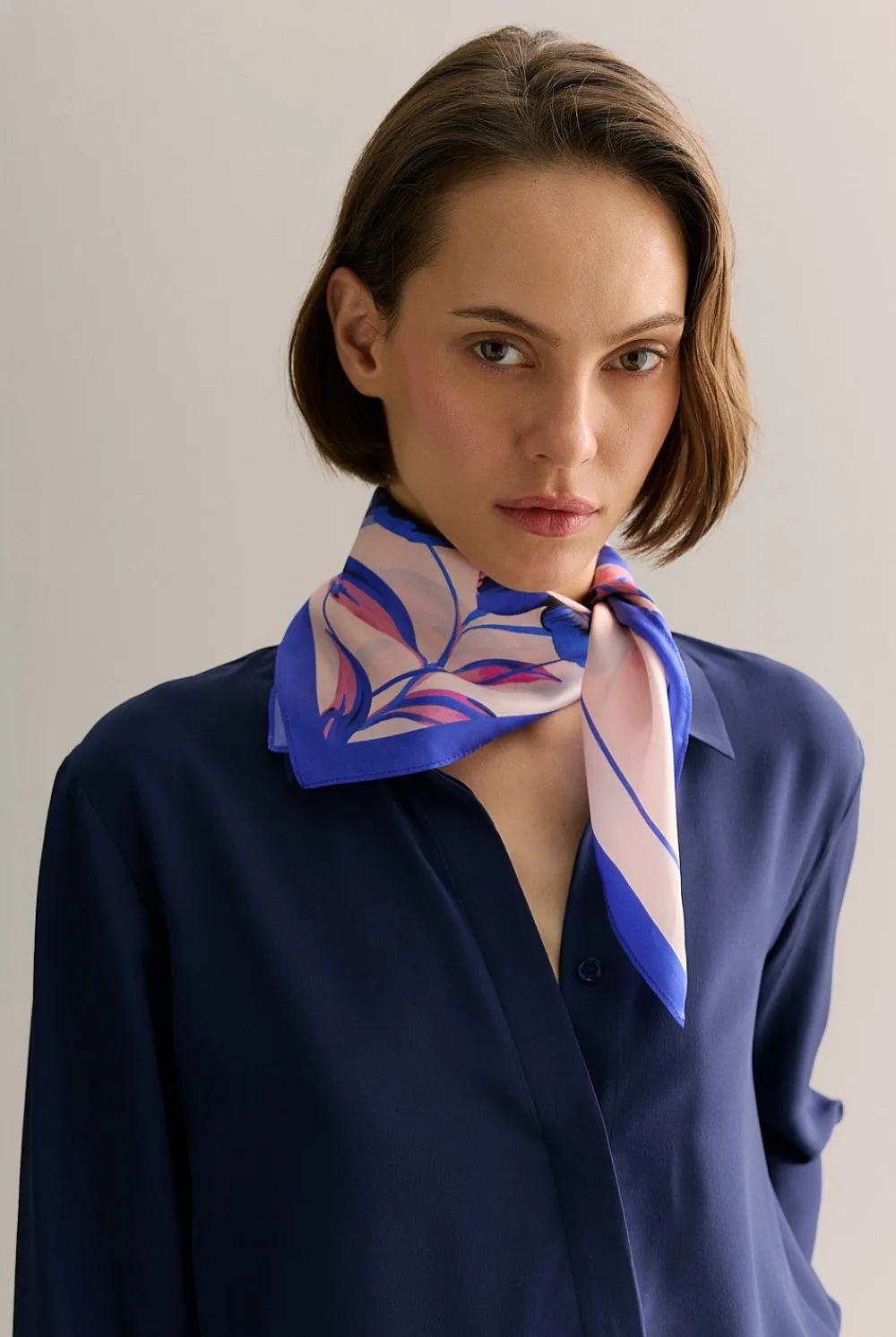 Hats, Scarves & Gloves>Trenery Silk Floral Neckerchief PinkSalt