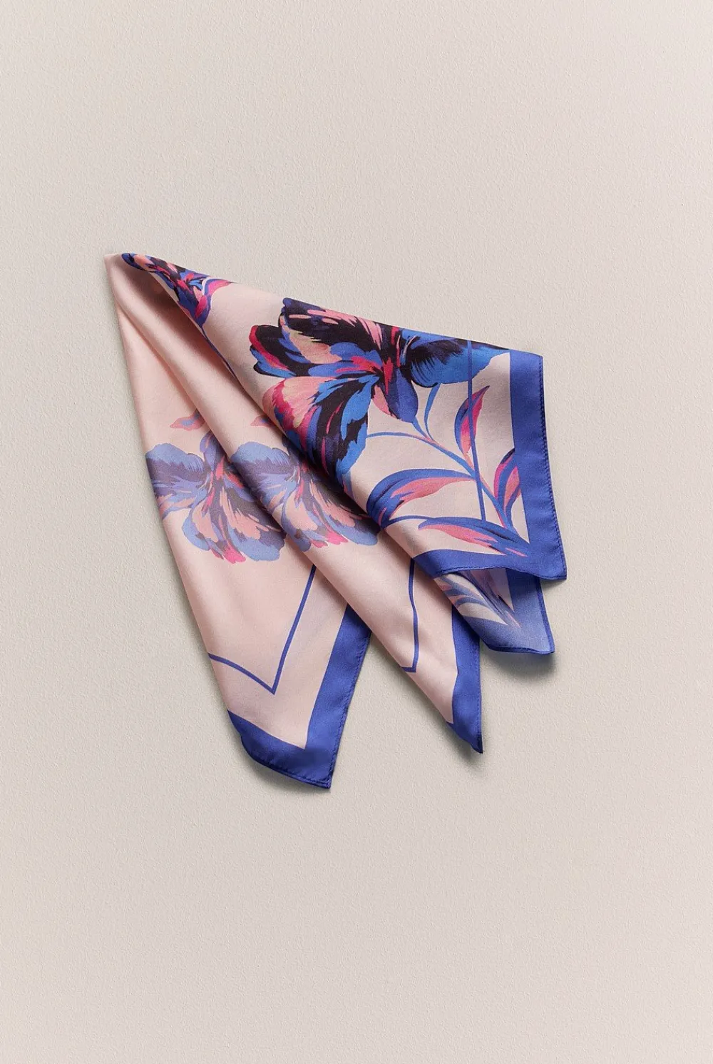 Hats, Scarves & Gloves>Trenery Silk Floral Neckerchief PinkSalt