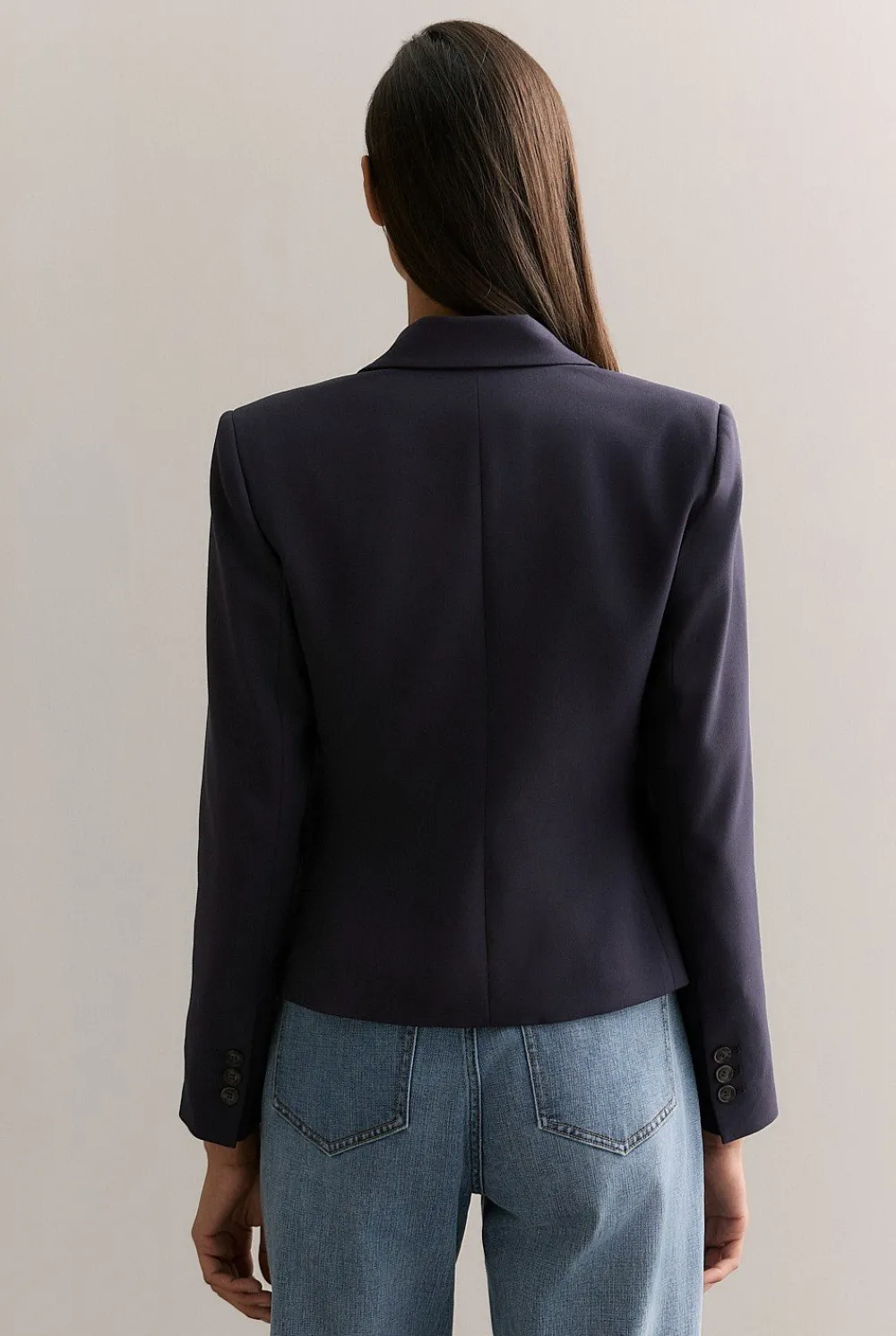Outerwear>Trenery Single Breasted Cropped Blazer NightSky