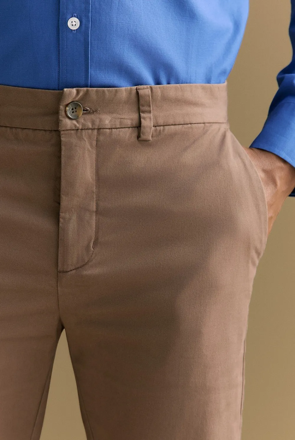 Pants|Chino Pants>Trenery Slim Fit Modern Chino Pant KhakiBrown
