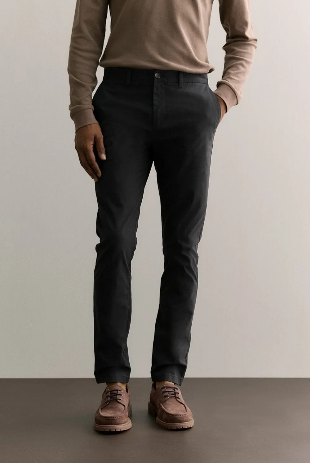 Pants|Chino Pants>Trenery Slim Fit Modern Chino Pant Black
