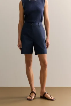 Shorts>Trenery Stretch Cotton Double Cloth Short NightSky