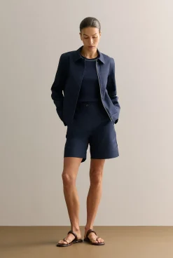 Shorts>Trenery Stretch Cotton Double Cloth Short NightSky