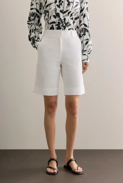Shorts>Trenery Stretch Cotton Twill Walker Short White