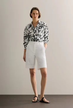 Shorts>Trenery Stretch Cotton Twill Walker Short White