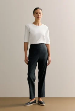 Pants|The Linen Edit>Trenery Stretch Linen Blend Pull On Pant Black