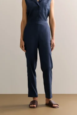 Pants|The Linen Edit>Trenery Stretch Linen Blend Pull On Pant NightSky