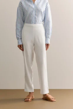 Pants|The Linen Edit>Trenery Stretch Linen Blend Pull On Pant White