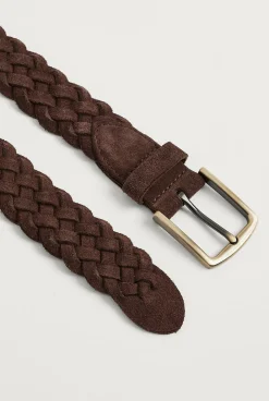 Belts>Trenery Suede Braided Belt Chocolate