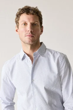 Shirts>Trenery Tailored Fit Check Shirt White