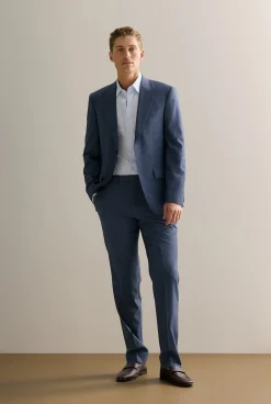 Suits & Tailoring>Trenery Tailored Fit Yarn Dyed Cotton Smart Shirt PaleBlue
