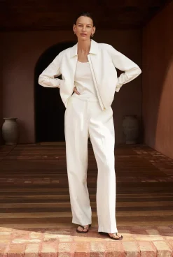 Pants|Co-ord Sets>Trenery Textured Straight Leg Pant White