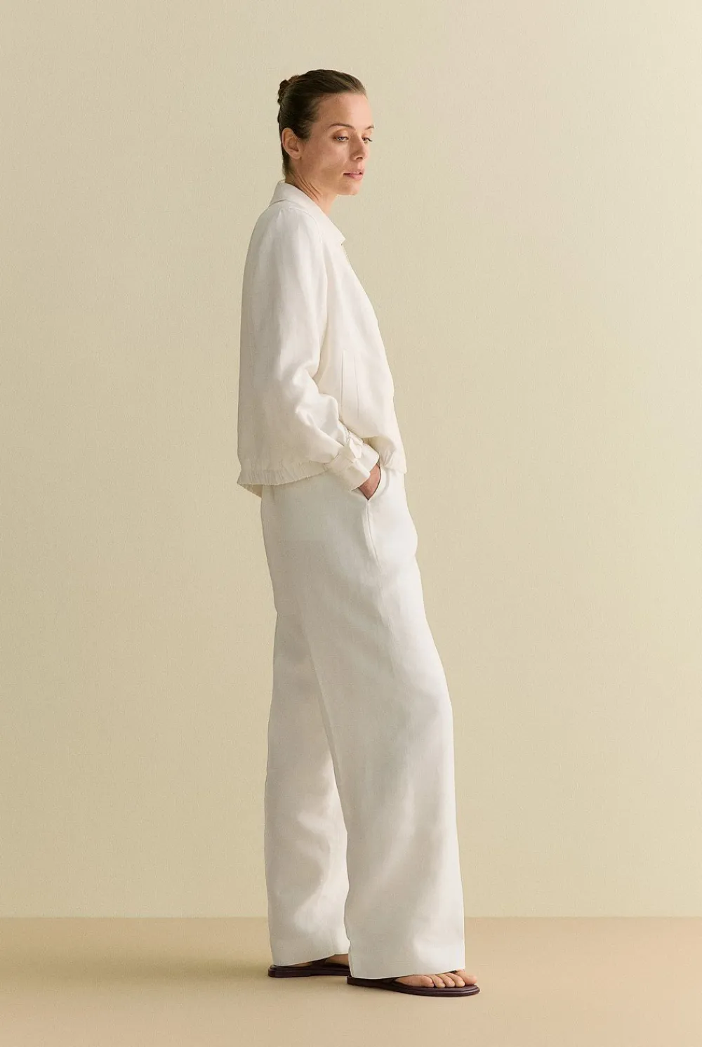 Pants|Co-ord Sets>Trenery Textured Straight Leg Pant White