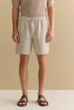 Shorts>Trenery Yarn Dyed Linen Cotton Pull On Short Nutshell