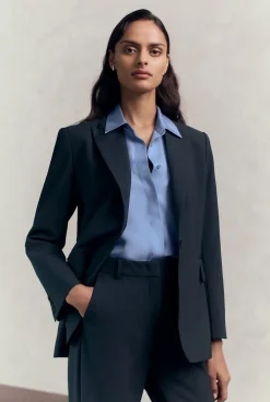 Outerwear>Trenery Yarn Dyed Wool Blend Tailored Blazer NightSky